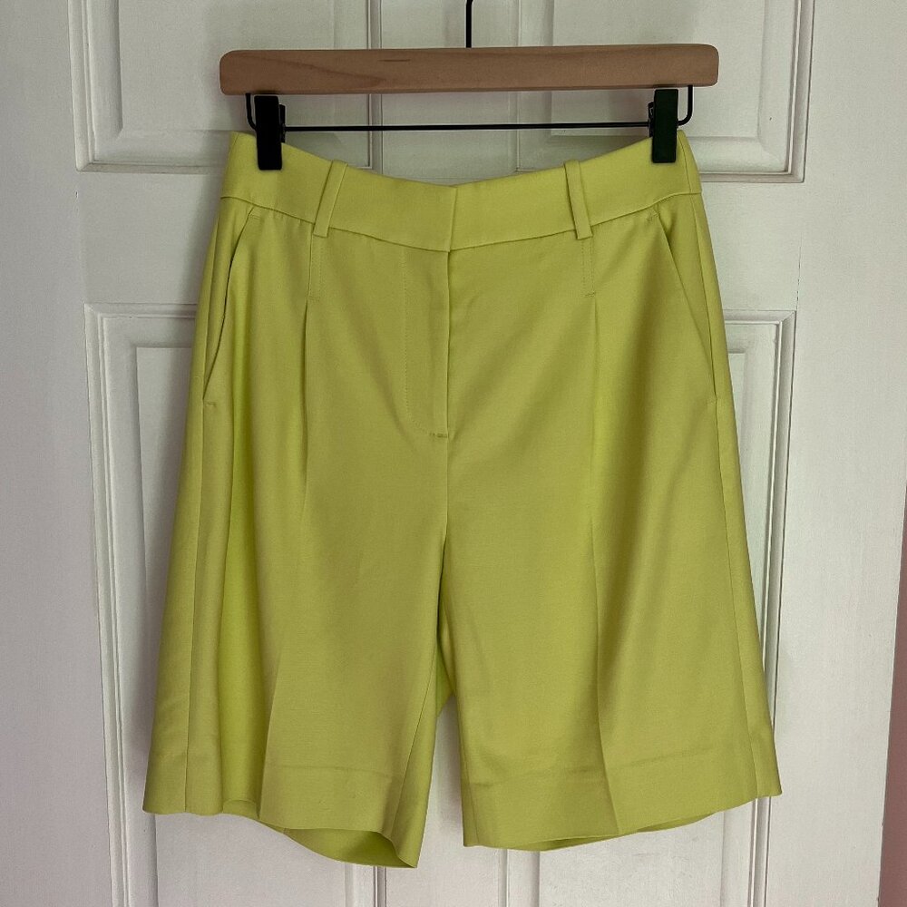 J. Crew High-Rise Trouser Short in Drapey Twill - Pale Kiwi - Picture 2 of 7
